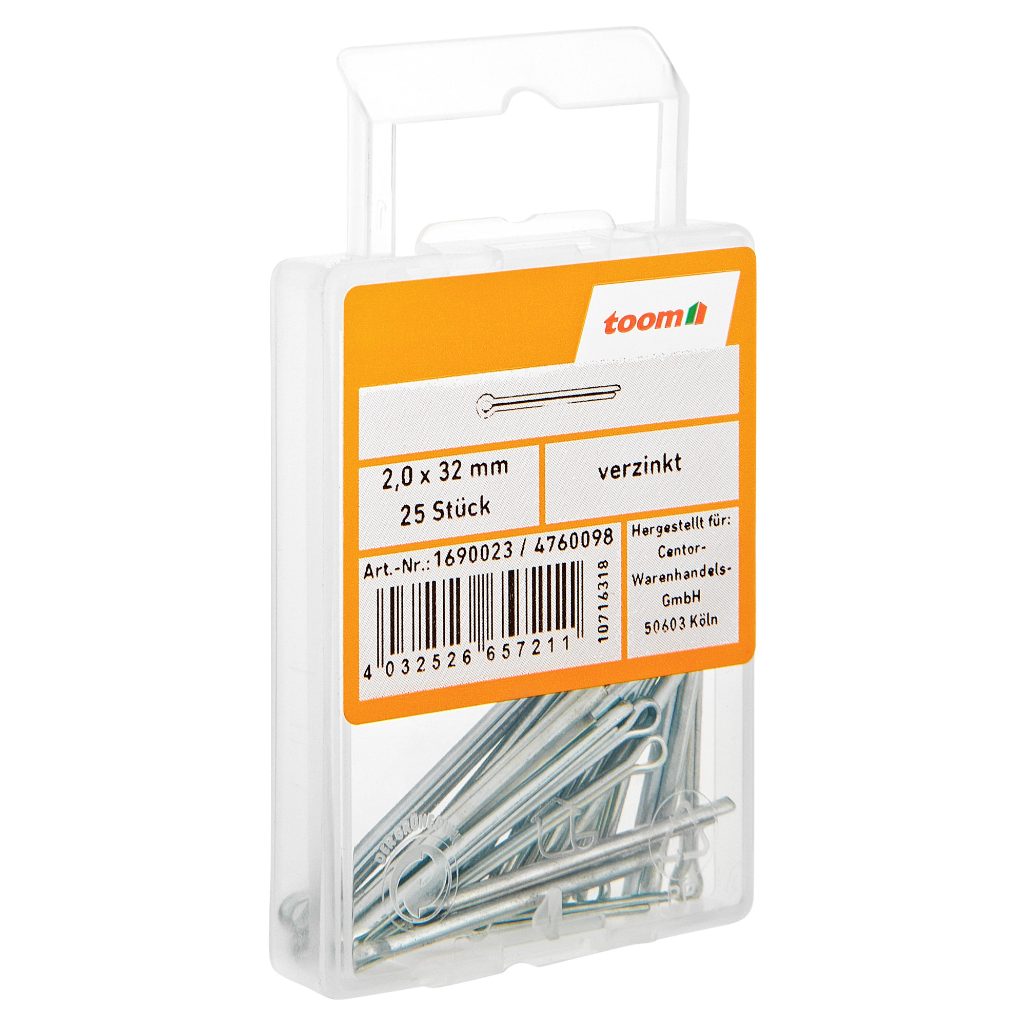 toom Splinte verzinkt 2 x 32 mm, 25 Stück