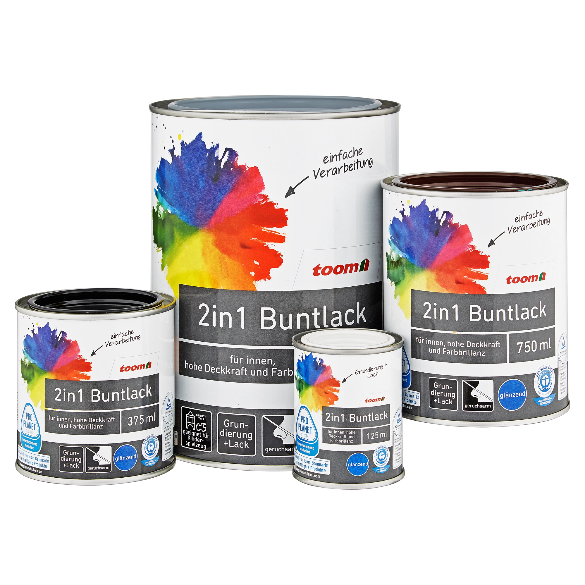 toom 2in1 Buntlack 'Frühlingswiese' limettengrün glänzend 375 ml