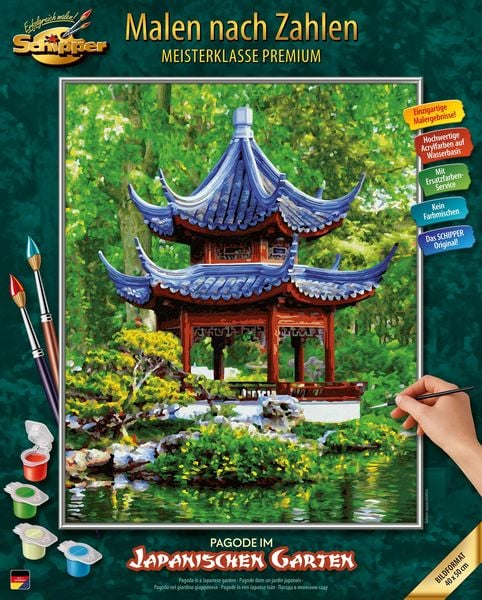 Schipper Malen nach Zahlen »Meisterklasse Premium - Pagode im japanischen Garten«, Made in Germany