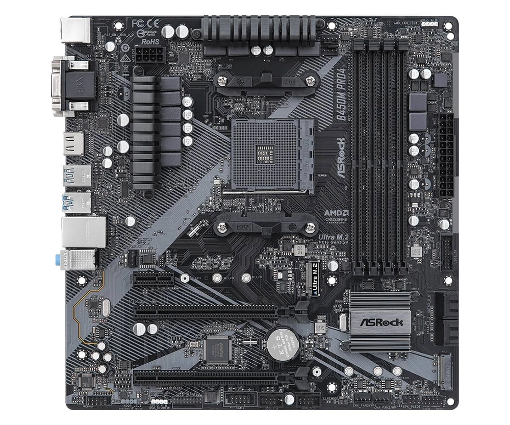 B450M Pro4 R2.0, DDR4, AM4, micro ATX Mainboard