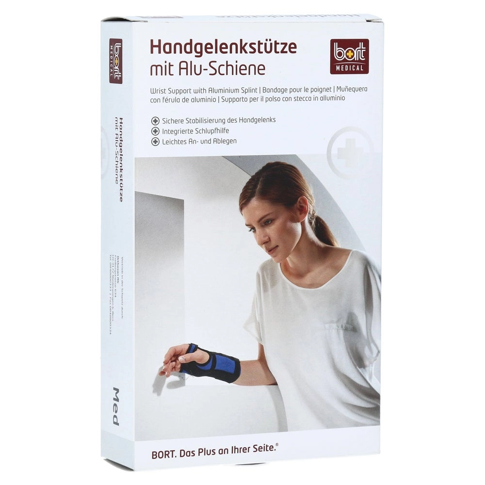 BORT Handgelenkstütze M.aluschiene li.M 1 St