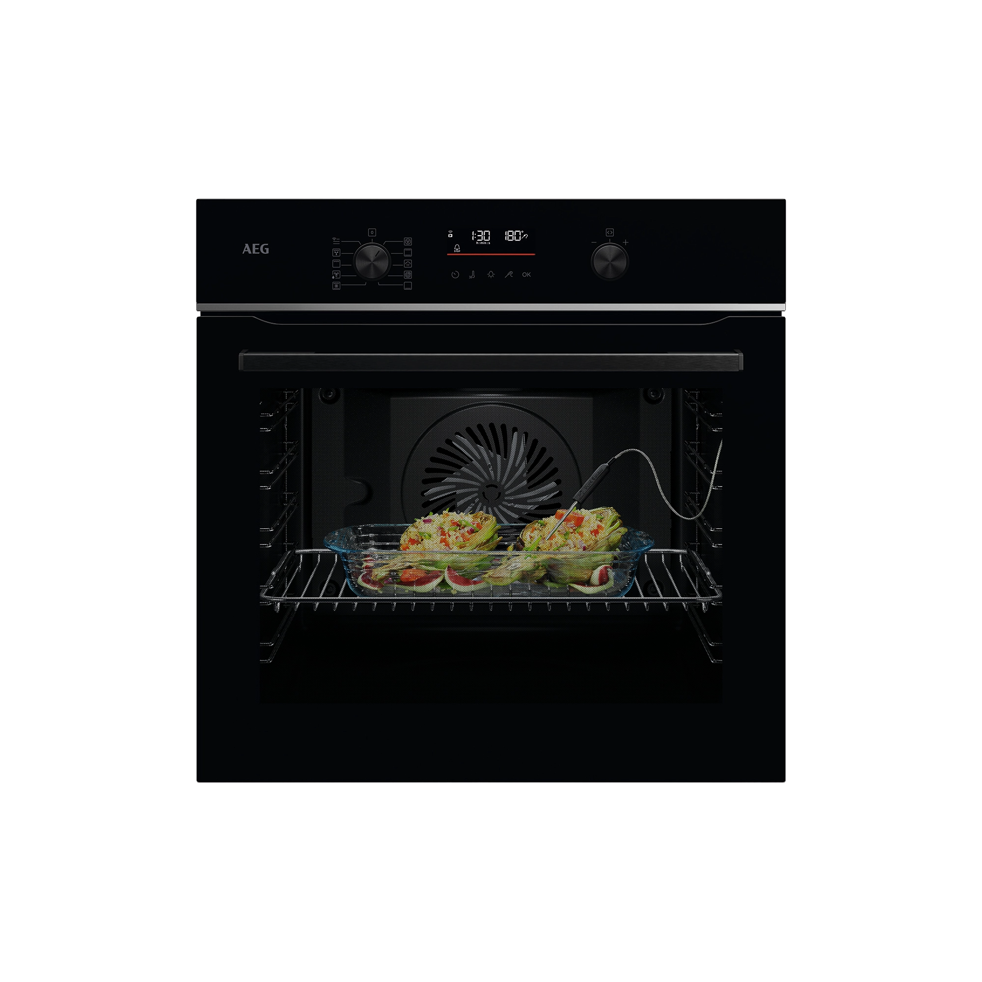AEG 5000 SurroundCook® mit SteamBake / Einbaubackofen / WLAN-fähig / Pyrolytische Selbstreinigung / Schwarz TA5PB51ZAB