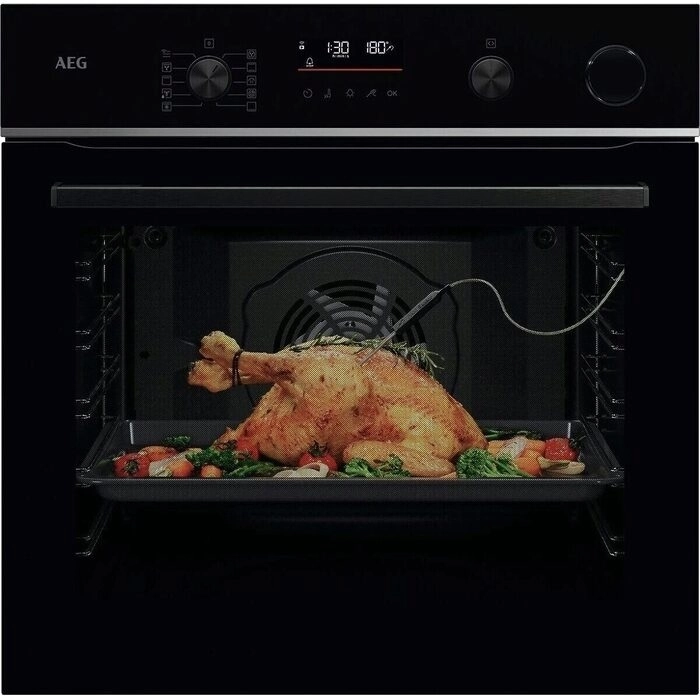 AEG 6000 SenseCook® mit SteamCrisp® / Backofen mit Dampfunterstützung / WLAN-fähig / Pyrolytische Selbstreinigung / Schwarz TR6PB50WSB