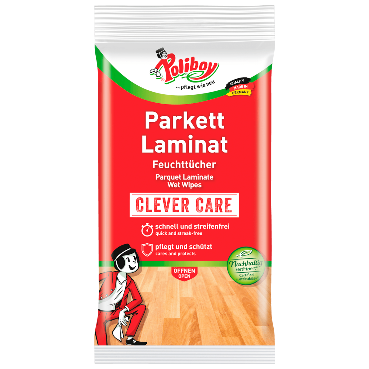 Poliboy Parkett Laminat Feuchttücher Clever Care
