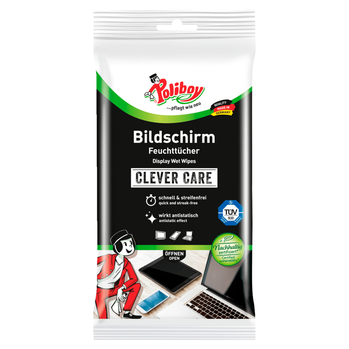 Poliboy Bildschirm Feuchttücher