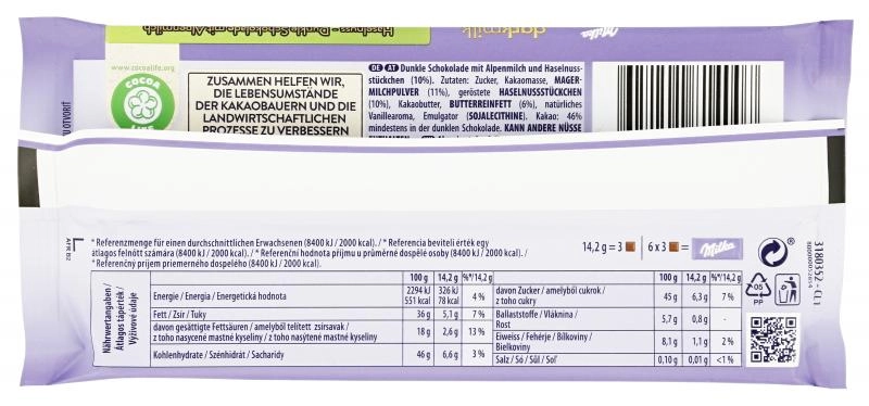 Milka Tafel Darkmilk Haselnuss