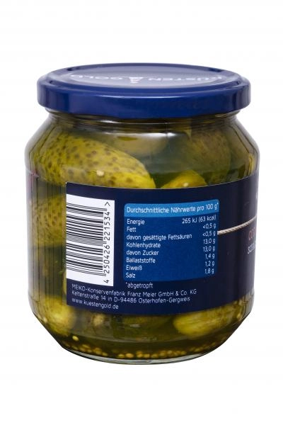 Küstengold Cornichons scharf