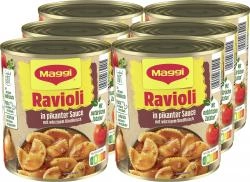 Maggi Ravioli in pikanter Sauce mit Fleisch
