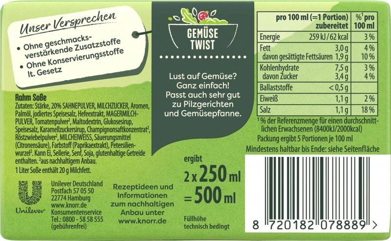 Knorr Rahm Soße