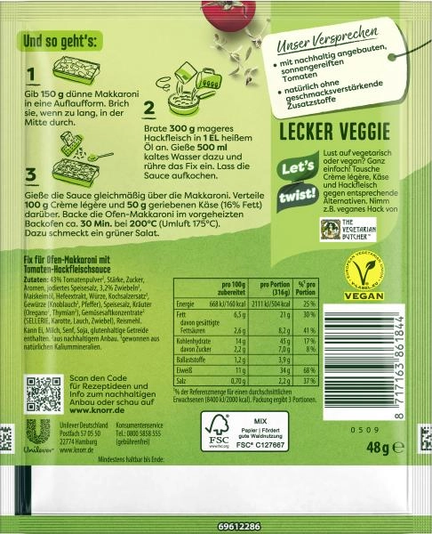 Knorr Fix Ofen-Makkaroni alla Mamma