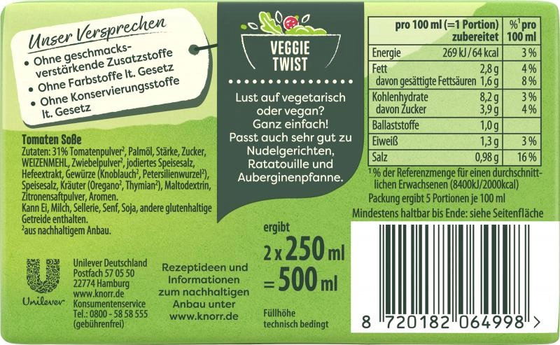 Knorr Tomaten Soße