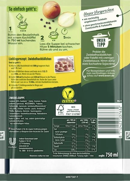 Knorr Feinschmecker Zwiebel Suppe