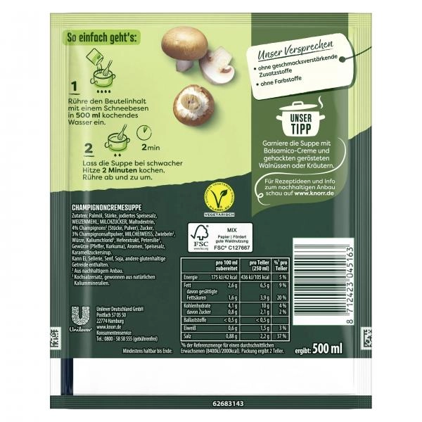 Knorr Feinschmecker Champignon Cremesuppe