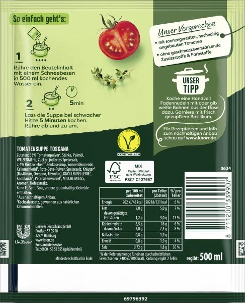 Knorr Feinschmecker Tomaten Suppe Toscana