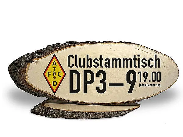 Stammtisch Holzschild für Funkamateure