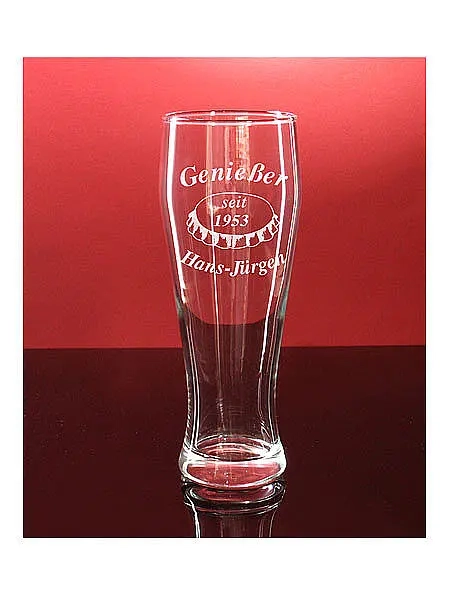 Bierglas mit Gravur