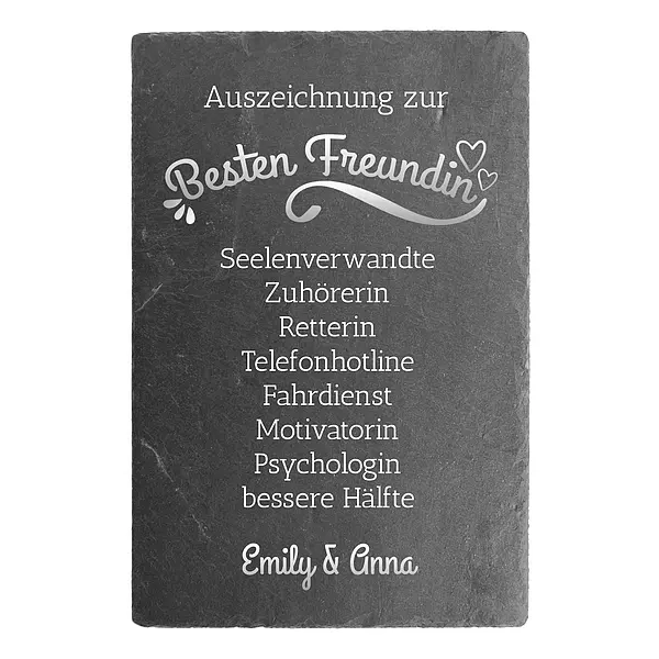 Schieferschild für beste Freunde 20 x 30 cm