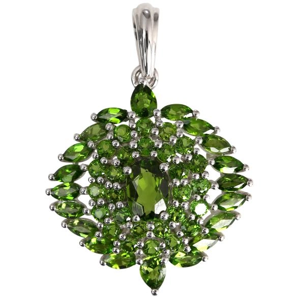 Anhänger 925 Sterling Silber Chromdiopsid