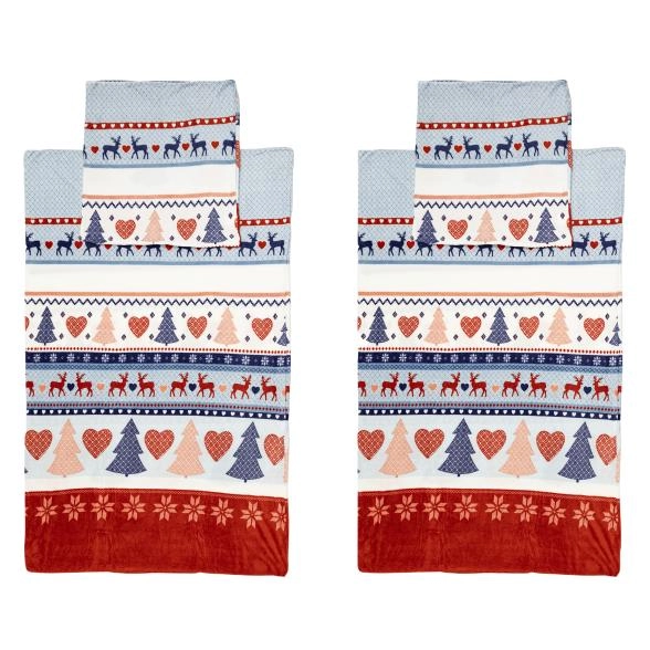Microflanell Bettwäsche 4tlg. Rentier multicolor