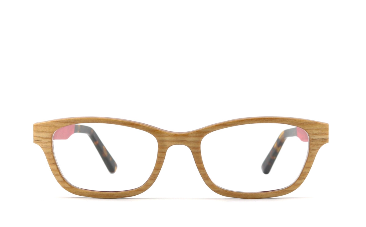 Anfertigung in Deiner individuellen Sehstärke möglich, Brillengestell: ohne Sehstärke, Brille, Brillengestell, Korrekturbrille, Korrekturfassung, Vollrand Gestell aus Holz, Brillenbügel mit hochwertig
