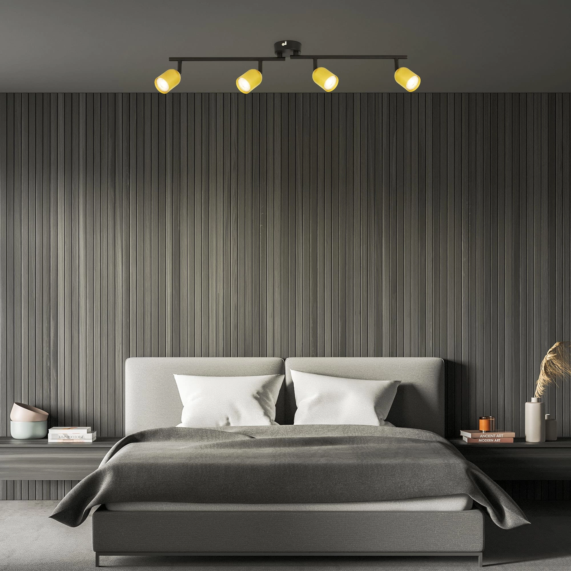 Spot, 70,5 cm, 4x GU10, max. 9W, schwarz-gold