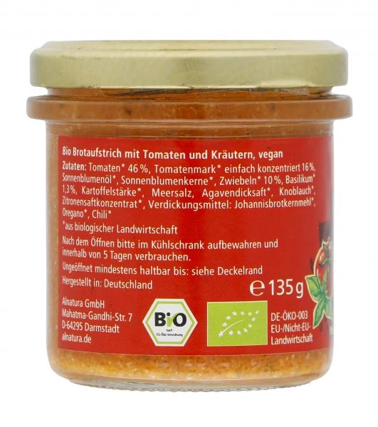 Alnatura Aufstrich Tomate Kräuter