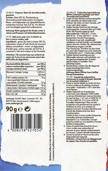 Seeberger Mikrowellen Popcorn salzig