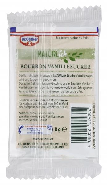 Dr. Oetker Natürlich Bourbon Vanillezucker mit Rohrohrzucker