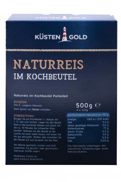 Küstengold Naturreis im Kochbeutel