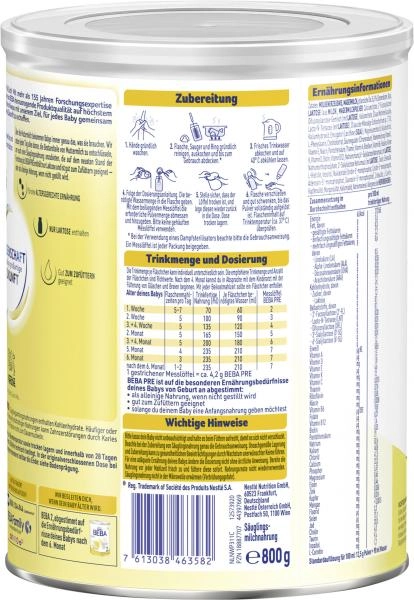 Nestlé BEBA Pre Anfangsmilch von Geburt an