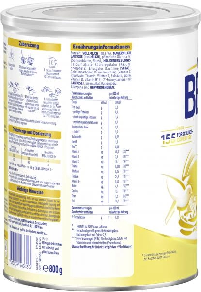 Nestlé BEBA Kindermilch Junior 1+ ab dem 12. Monat