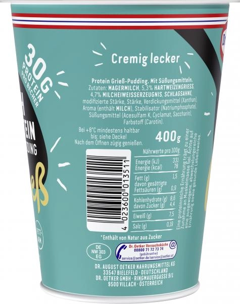 Dr. Oetker High Protein Pudding Grieß
