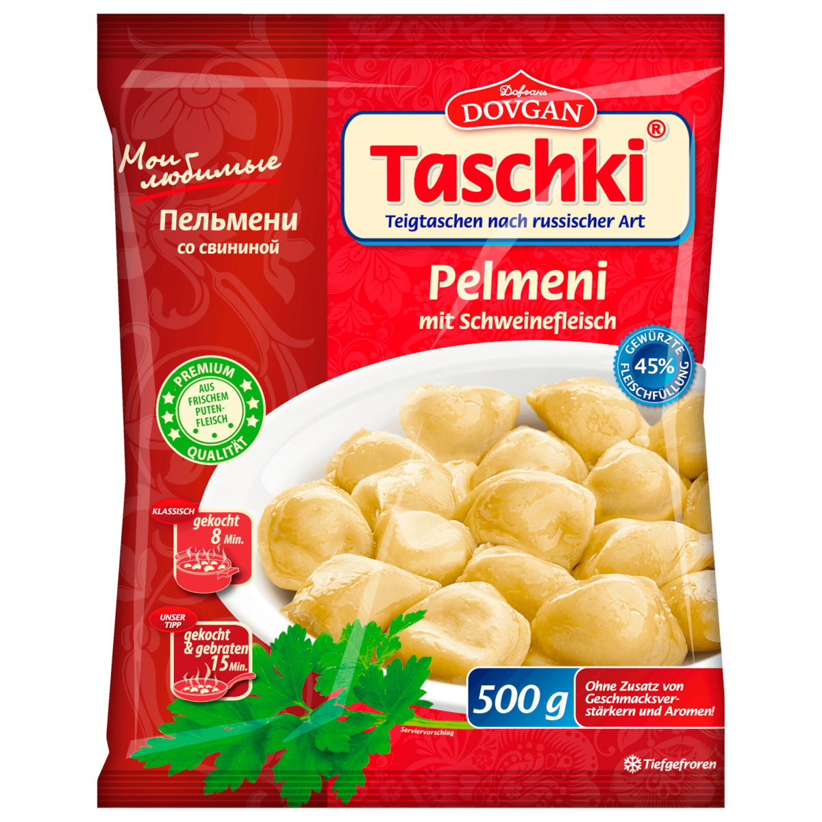Dovgan Taschki Pelmeni mit Schweinefleisch