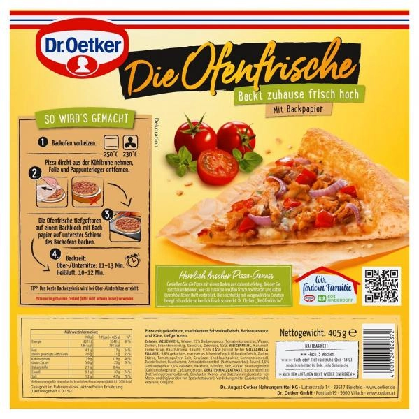 Dr. Oetker Die Ofenfrische Pizza Pulled Pork