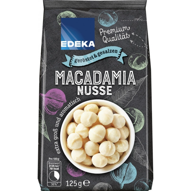 EDEKA Macadamias geröstet & gesalzen 125G