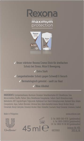 Rexona Maximum Protection Anti-Transpirant Creme Clean Scent 45ML
