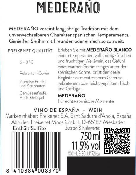 Freixenet Mederano Blanco Weißwein halbtrocken 0,75L