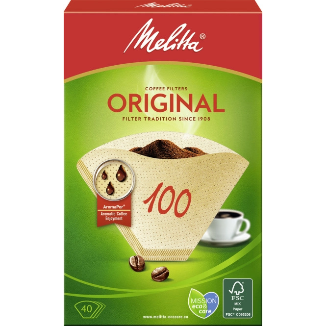 Melitta Filtertüten 100 naturbraun 40ST