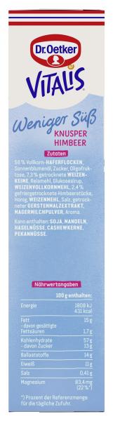 Dr.Oetker Vitalis Knusper Himbeer weniger süß 425G