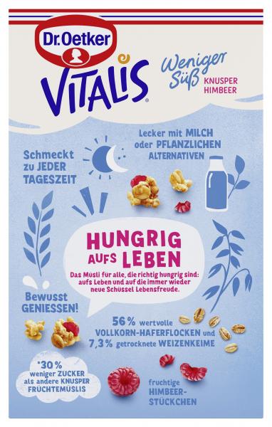 Dr.Oetker Vitalis Knusper Himbeer weniger süß 425G