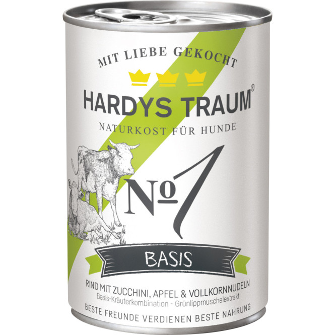 Hardys Traum Basis No1 Rind mit Zucchini, Apfel & Vollkornnudeln 400G