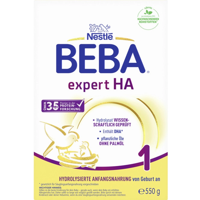 Nestlé Beba Expert HA1 Säuglingsanfangsnahrung von Geburt an 550G