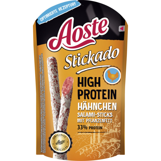 Aoste Stickado High Protein Hähnchen Salami-Sticks 60G