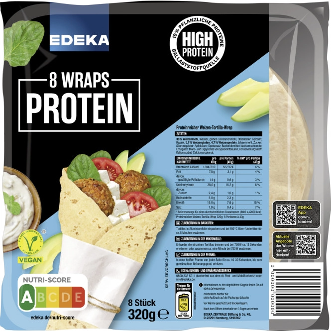 EDEKA High Protein Wraps 8ST 320G