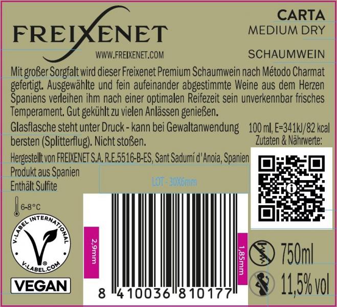 Freixenet Carta Medium Dry 0,75L