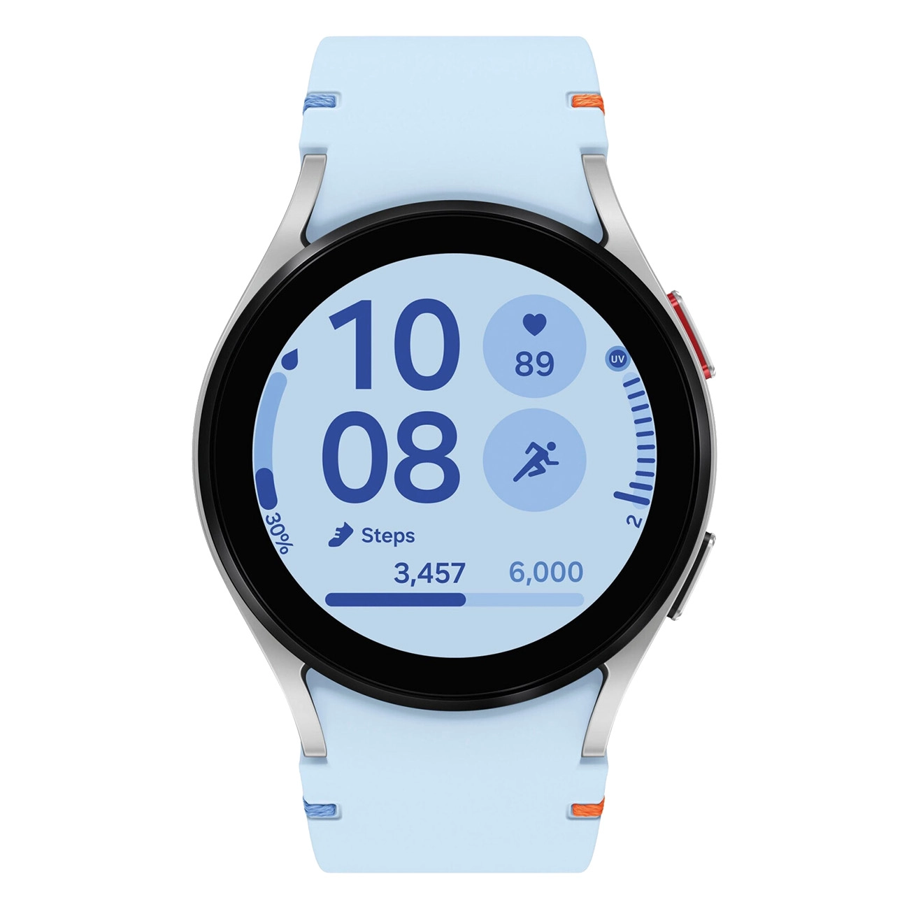 Samsung Galaxy Watch FE Silber | Smartwatch | Robustes Display | Intuitive Steuerung über digitale Lünette | 5 ATM | App Ecosystem mit Google Wear OS
