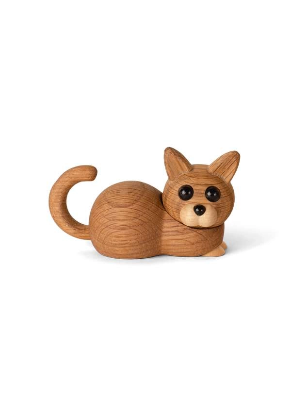 Spring Copenhagen Hope - Liegende Katze Holzfigur