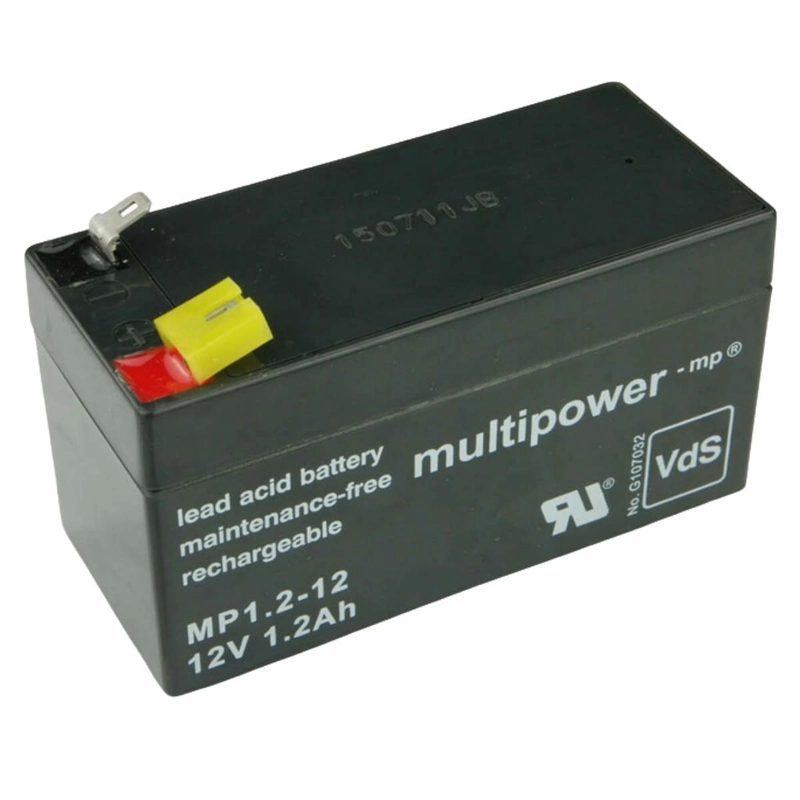 multipower MP1,2-12 12V 1,2Ah Bleiakku mit VdS-Zertifizierung