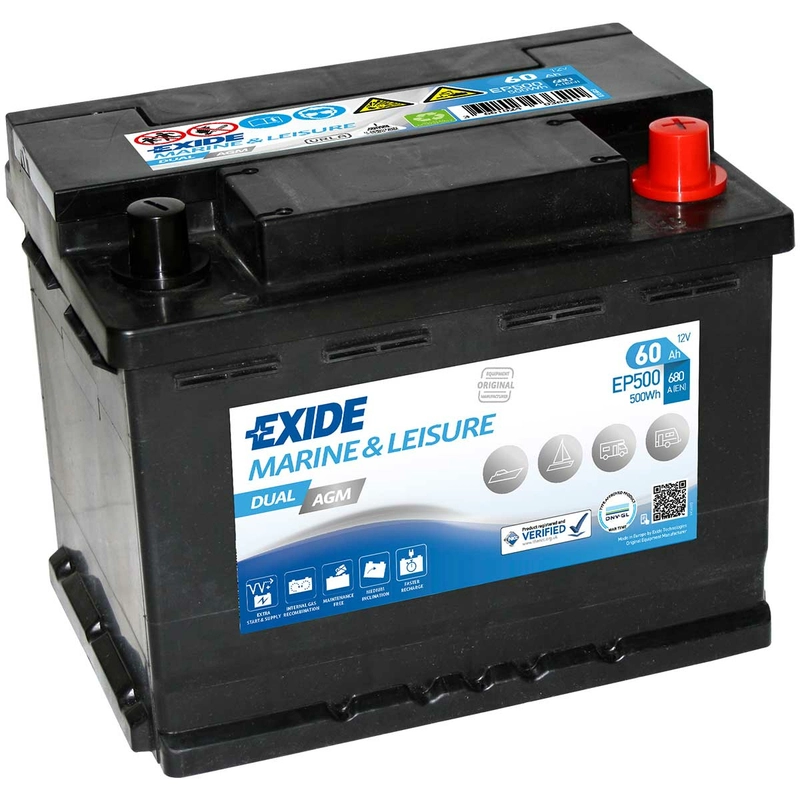 Exide EP500 Dual AGM 60Ah 500WH