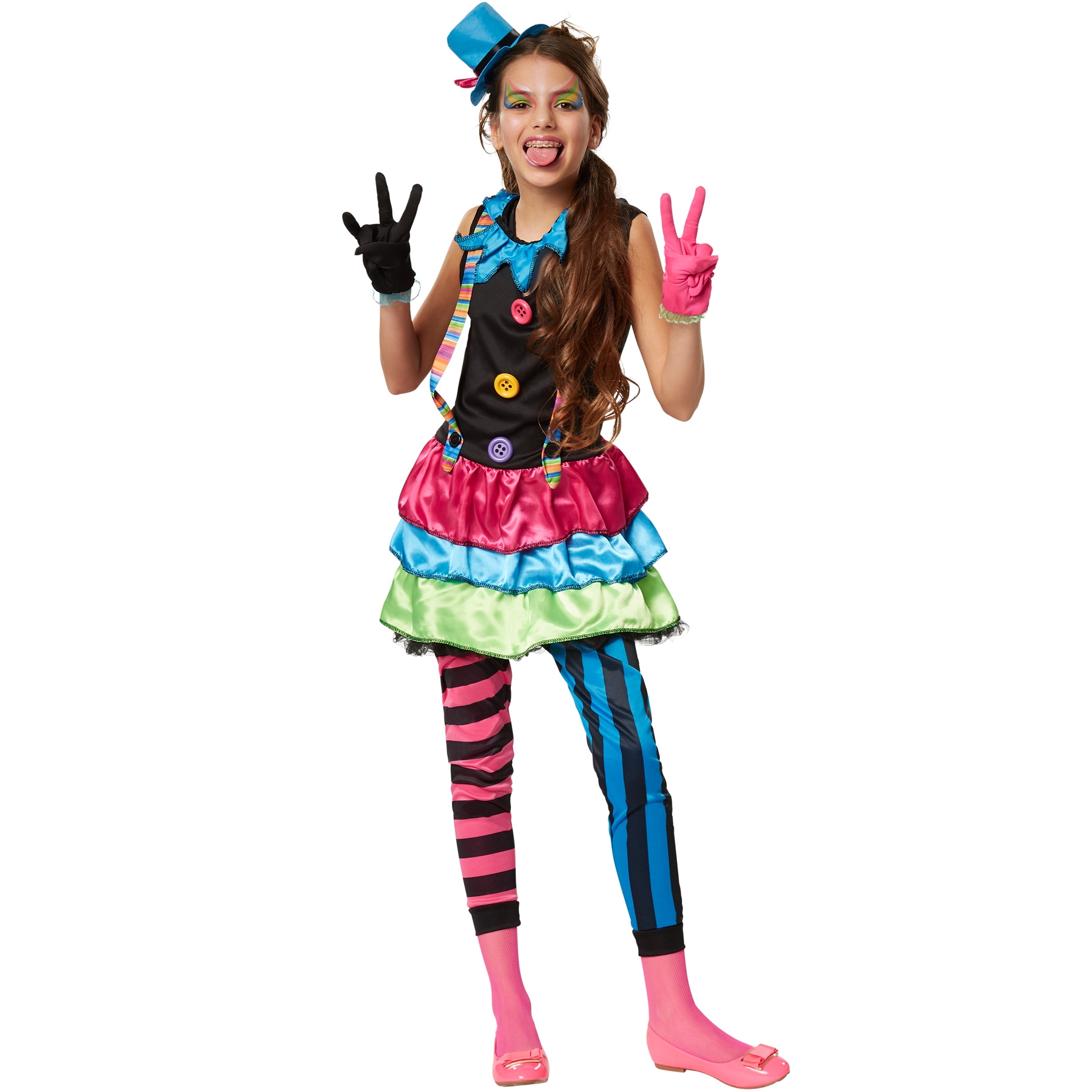 Mädchenkostüm Crazy New Wave Clown - 140 (9-10 Jahre)